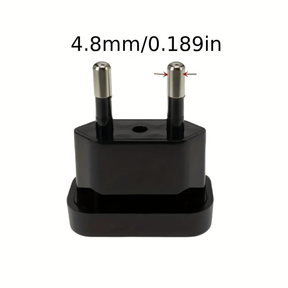 1 Pcs 4.8mm Power Plug Adapter US To EU Euro Europe Plug Power Plug Converter Travel Adapter Power Converter Outlet