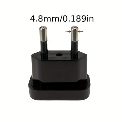 1 Pcs 4.8mm Power Plug Adapter US To EU Euro Europe Plug Power Plug Converter Travel Adapter Power Converter Outlet