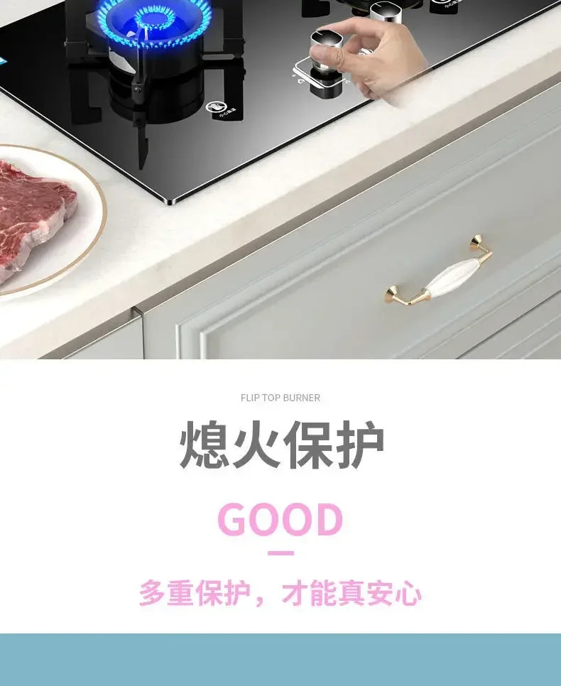 Household Built-in Double Stove Gas Stoves Table Kitchen Kitchens Cookers Countertops Cooker Home Recessed Top Cooktop Hob Panel