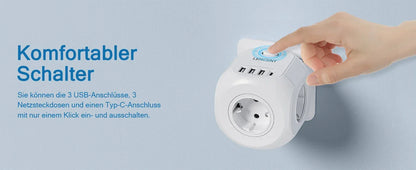 LENCENT USB Sockets dice Without Cable socket EU Socket Adapter Multiple socket EU Outlet Extender