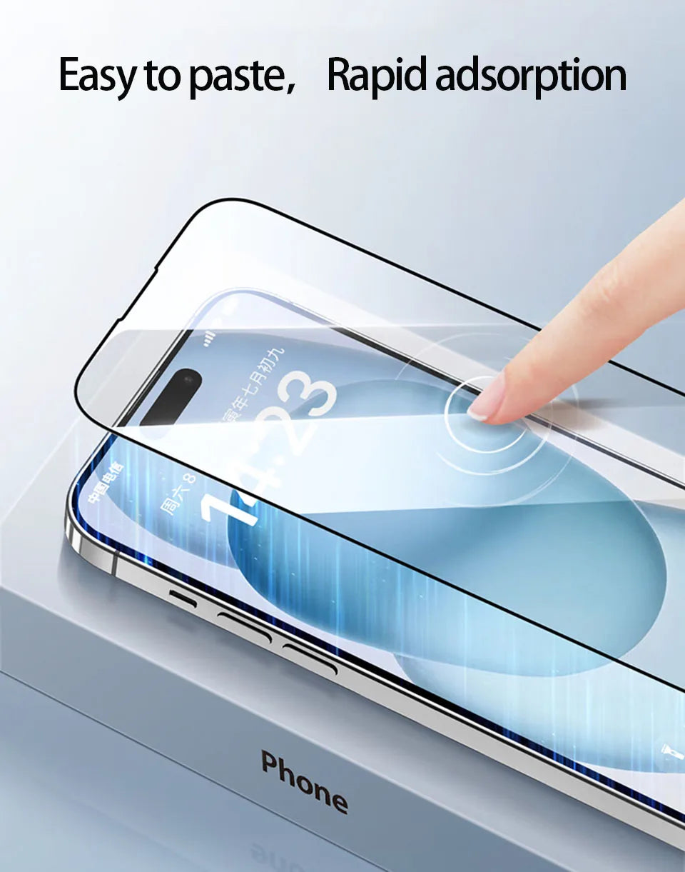 4Pcs Full Cover Tempered Glass For iPhone 16 11 12 13 14 15 Pro Max Anti-Burst Screen Protector For iPhone 7 8 XR XS Max Glass