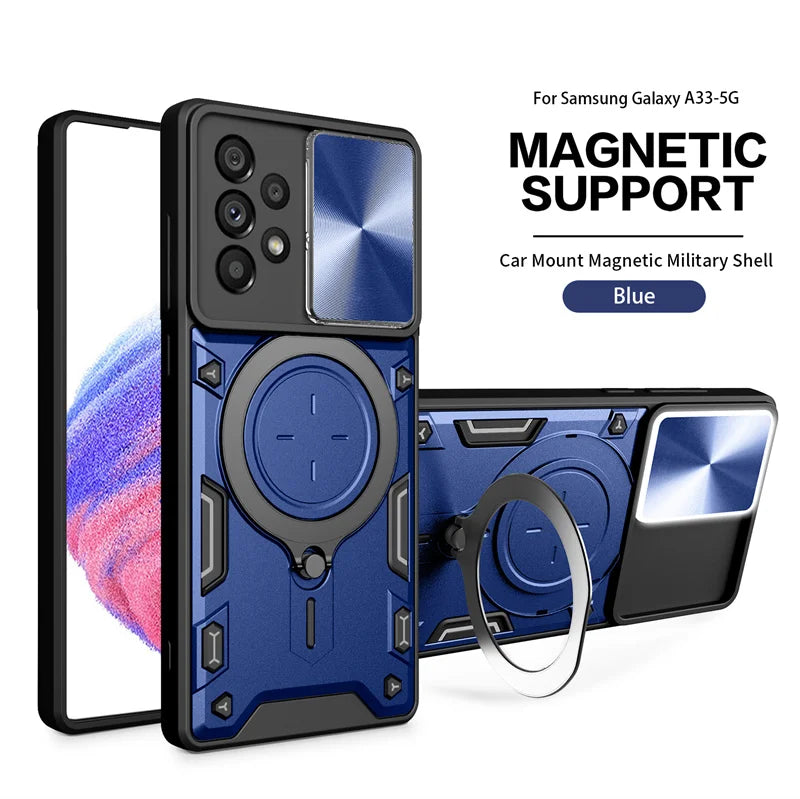 For Samsung Galaxy A33 A53 A13 A23 5G Case Slide Lens Protect Armor Cover For Samsung A12 M12 A52 A52S A04S A 33 53 23 52 Coque