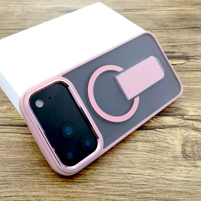 Shockproof Armor Matte Case For iPhone 17 16E 16 15 14 13 12 11 Pro Max Air 17Pro Magsafe Wireless Charge With Stand Full Covers