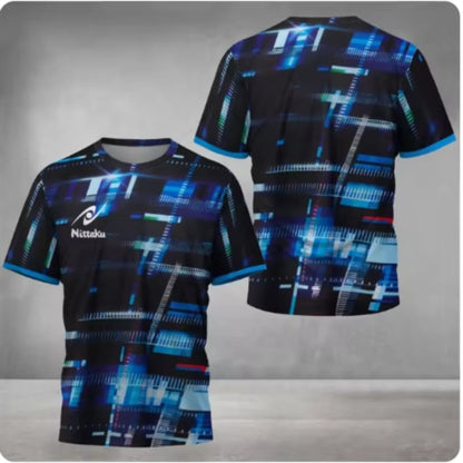 Nittaku Table Tennis T-shirt Victory Light Color Printed Men's Summer New Sports T-shirt Training Quick Drying T-shirt