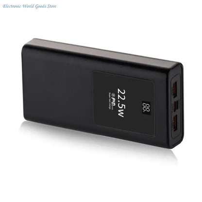 PowerBanks Casing Kit 20000mAh Mobile Chargers Builts in Cable PD22.5W Quick Charging LCD Display Shell