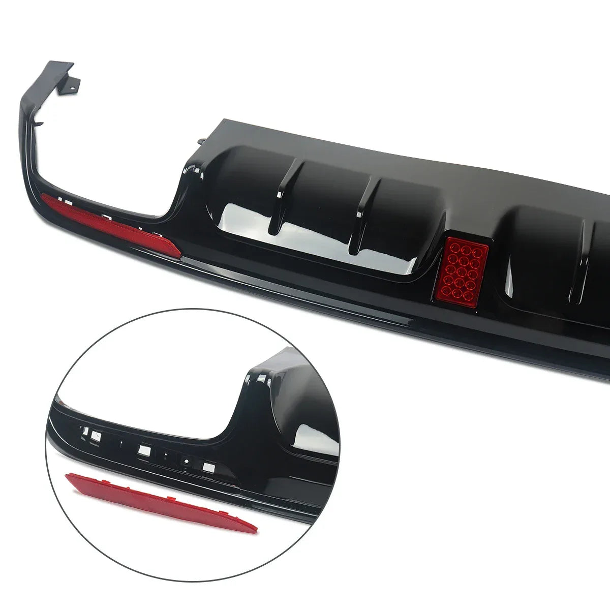 FOR MERCEDES S CLASS W222 B STYLE AMG REAR DIFFUSER TAILPIPE GLOSS BLACK 13-17
