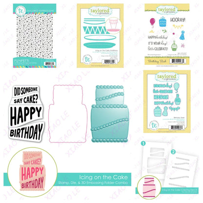 Birthday Bash Icing on the Cake Metal Cutting Dies And Stamps DIY Scrapbooking Card Stencil Paper Cards Handmade Album Stamps