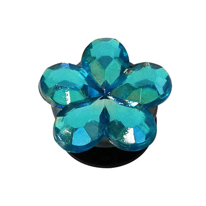 1PCS Bling Crystal PVC Shoe Charms Flower Heart Shaped Gem DIY Accessories Shoe Decorations Charms Transparent Diamond