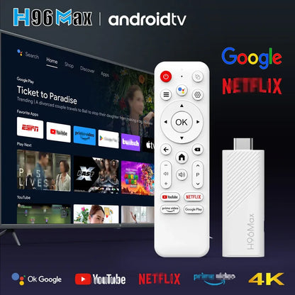 H96 Max H313 Android TV Stick Allwinner Quad Core 4K Video Wifi6 Voice Assistant Smart TV Box