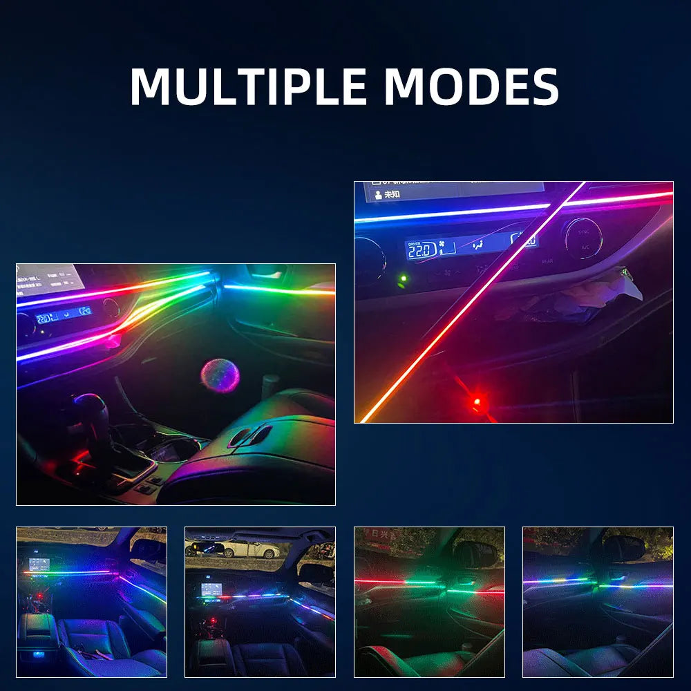 18in1 Car interior lights rgb Car Led interior car led strip lights for car ambient light door lighting Foot decorative lamp