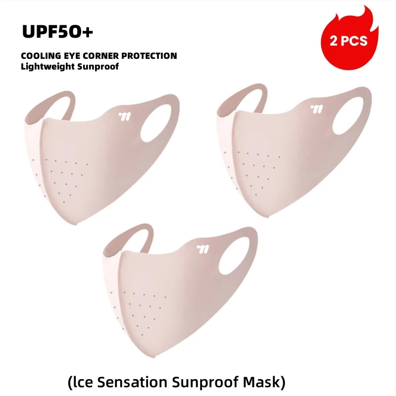WEST BIKING Summer Sunscreen Traceless Mask 3D Ice Silk Breathable UV Protection Mask Summer Outdoor Sport Cycling Sports Masks