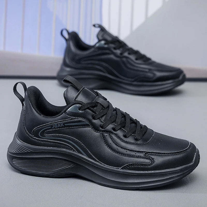 Spring Autumn Mens Leather Casual Sneakers Men Black White Sneakers Cheap Plus Big Size 47 48 49 50 51 52 Dropshipping