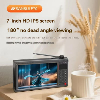 SANSUI F70 new 7-inch high-definition video player with dual card slots one click music selection and ultra long battery life