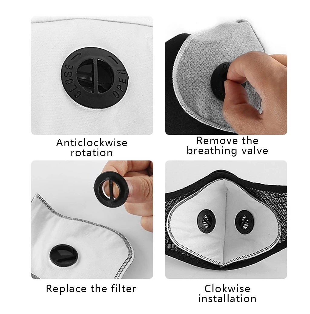 Cycling Dustproof PM2.5 Active Carbon Filter Replacement Protection Anti Dust 5layers Cycling Face Masks Breathing Filter Gasket