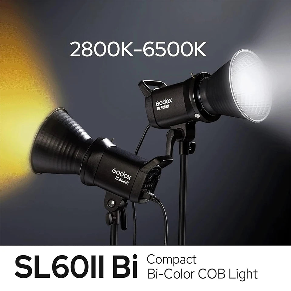 Godox SL60IID SL60IIBi 75W Daylight Bi-color LED Video Light with Bowens Mount for Camera Photography Fill Light CRI 96 TLCI 97