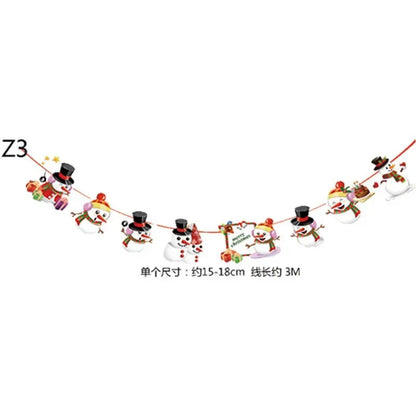 Christmas Banner Tree Ornaments Merry Decoration for Home 2025 Santa Claus Pendant Xmas Gifts New Year 2026 Flag Party Pulling