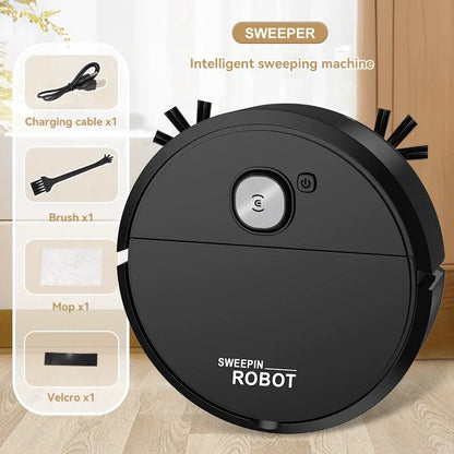 2026 3-in-1 Strong Suction Smart Sweeping Robot Rechargeable Washable Mop For Pet Hair Hard Floor Kitchen Room Sweeping Robot