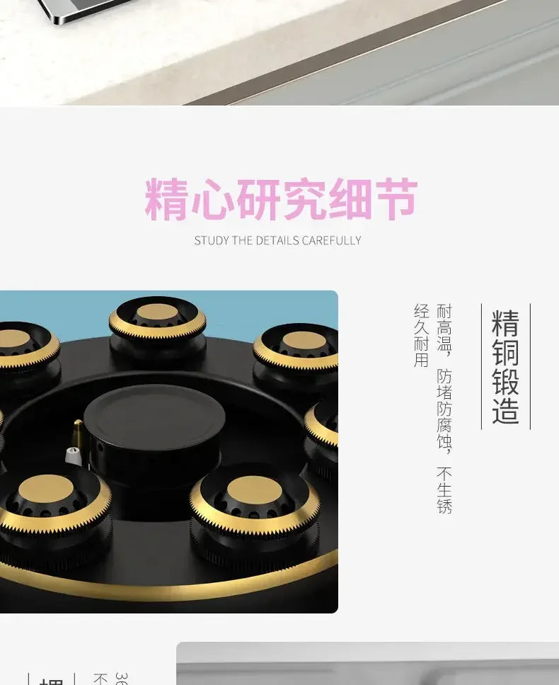 Household Built-in Double Stove Gas Stoves Table Kitchen Kitchens Cookers Countertops Cooker Home Recessed Top Cooktop Hob Panel