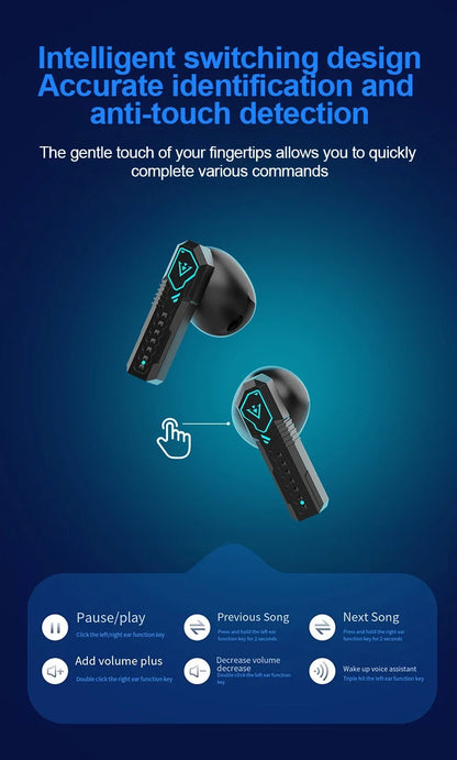 X37 Wireless Earphone Bluetooth Mecha Cool Esports Gaming Earbuds HIFI Stereo HD Call Headset Gamer Noise Reduction Low Latency