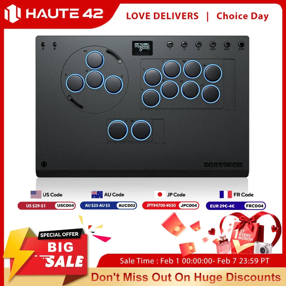 Haute42 X-Move Aluminium Alloy Hitbox Leverless Controller Stickless Fightstick For PC/PS4/PS5 Arcade Game Controller Joystick