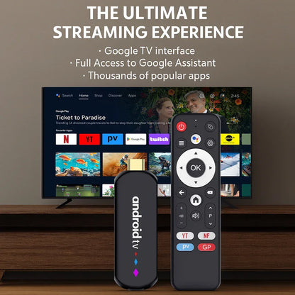 Android TV Stick S905L3 H96 MAX Android 14.0 4K Quad Core 2.4G 5G Wifi BT Home Media Player Voice Assistant Smart TV Stick
