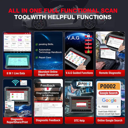 LAUNCH X431 PRO TT Car Diagnostic Tool OBD2 Scanner Full Systems ECU Coding Active Test VAG Guided DBScar VII ADAS Calibration