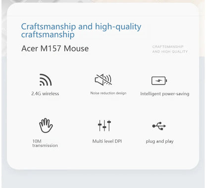 Acer 2.4Ghz Wireless Mouse Optical Portable Business Office Silent Mouse Suitable For Computer Laptop Notebook PC Esports Games