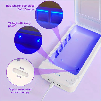 Portable USB Nail Tool Sterilizer with Blue Light – Ideal for Manicure, Tweezers, Scissors, Jewelry, Phones, Watches & Keys