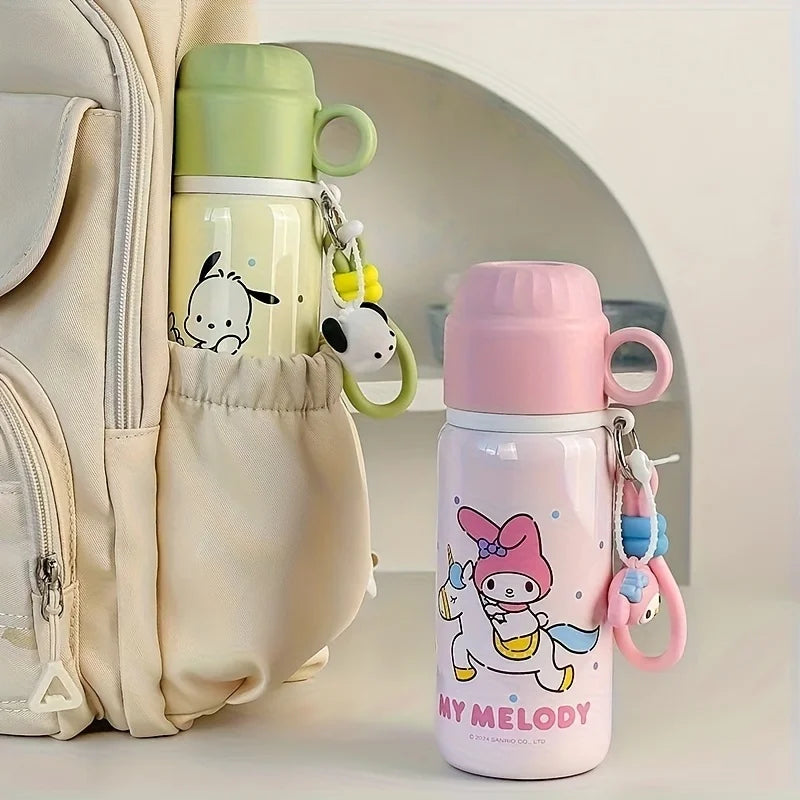 1pc Sanrio Series Insulated Cup 460ML, Cute Outdoor Travel Portable Water Bottle, Office Water Cup, Dual-Drinking Cup