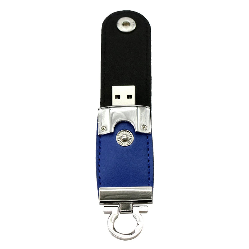 Pendrive 256GB USB Flash Drive Leather with Metal Keychain 64GB 32GB 8GB Business Usb Memories Disk 128GB Pen Drive Memory Stick