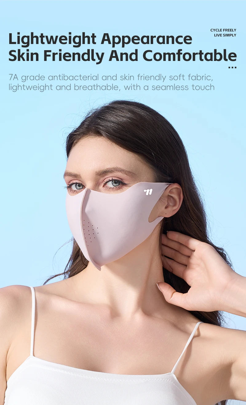 WEST BIKING Summer Sunscreen Traceless Mask 3D Ice Silk Breathable UV Protection Mask Summer Outdoor Sport Cycling Sports Masks