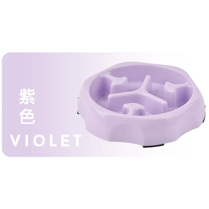 Pet Supplies Color Slow Feeder Cat Bowl Anti-choking Plastic Dog Puzzle Food Bowl, Dog Water Basin For Anxiety Relief