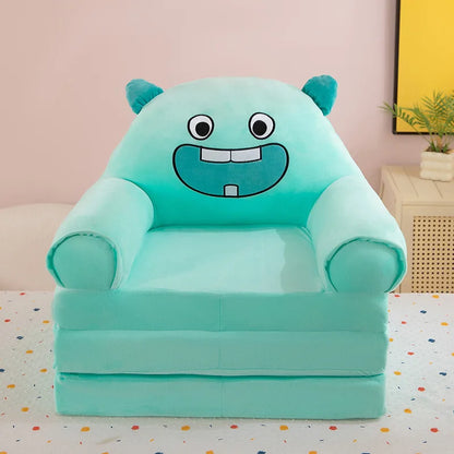 Three-layer folding children's small sofa cartoon kindergarten baby seat stool plush toy lazy sofa removable
