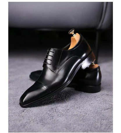 Business Formal Black Leather Shoes Mens Fashion Casual Dress Shoes Classic Italian Formal Oxford Shoes For Men Zapatos Hombre