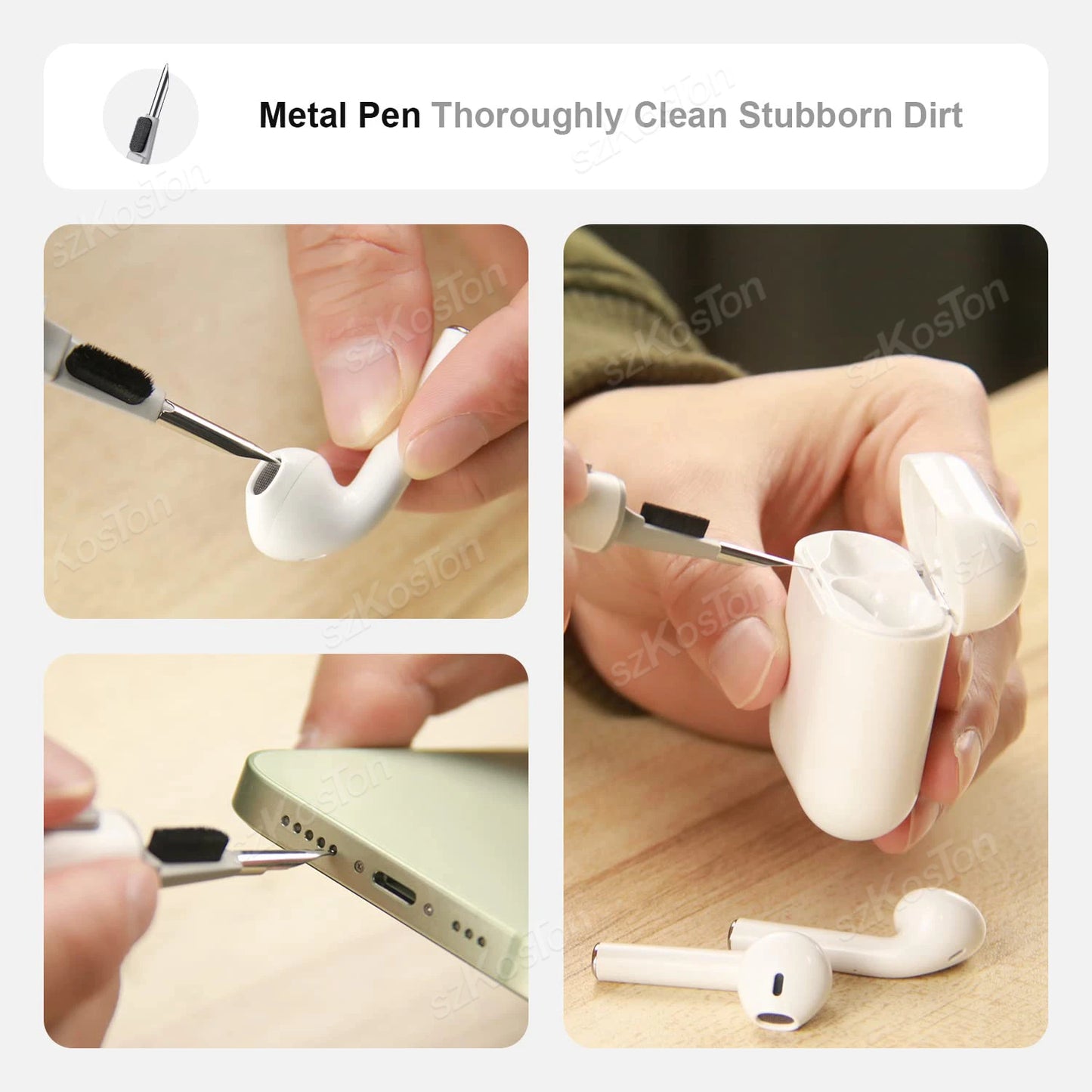 Transparent Case for AirPods 4 Earphone Soft TPU Clear Protective Cover with Cleaner Kit Keychain for AirPods4 Accessories