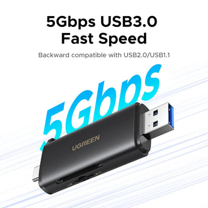 UGREEN USB C SD 4.0 Card Reader USB Memory Card Reader 312MB/s USB3.0&USB C to SD Micro SD TF Card for PC Laptop UHS-II/UHS-I