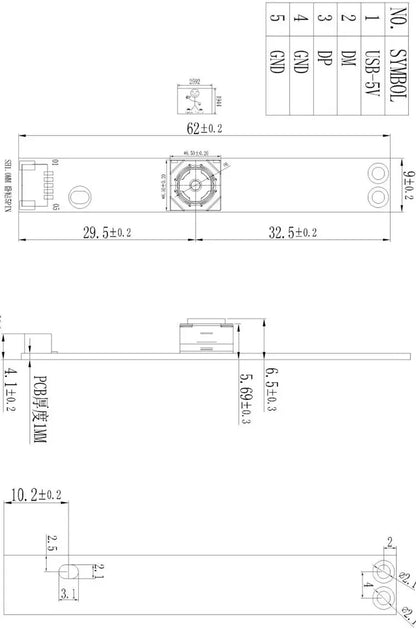 4K Camera Module 8MP CMOS Imx179 Sensor Mini USB UVC Webcam High Resolution Distortionless For Video Conference Machine Vision