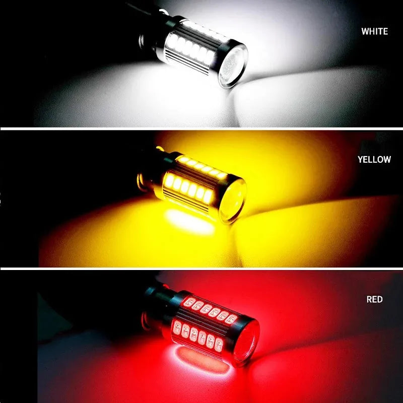 2X 1156 1157 P21/5W BAY15D 7440 7443 3157 33SMD Super Bright Brake Lights Fog Lamp Auto Daytime Running Light Stop Bulbs 12V