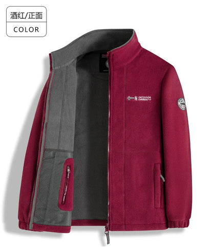 new men's fleece with fleece thickened warm windproof outdoor casual storm jacket fashion men's coat