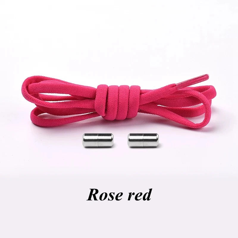 Semicircle No Tie Shoelaces Elastic Shoe laces Sneakers shoelace Metal Lock Lazy Laces for Kids and Adult One size fits all shoe