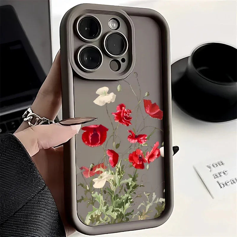 Vintage Flower Phone Case for Samsung A54 5g Case S23 A34 A53 5g A14 A13 A32 A23 A33 A52 S21 FE S22 S23 S24 Ultra Cover