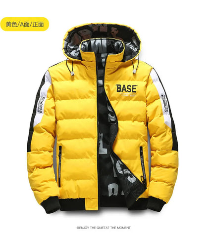 Men Autumn Winter Cotton Jacket Warm Comfortable Padded Thickened Down Jacket 2024 New Double-Sided Clothes Removable Cap M-5XL