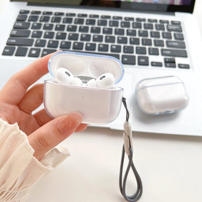 For Airpods 4 3 2 1 Pro Pro2 Pro 3 Soft TPU Earphone Case with Lanyard  Transparent Shockproof Cover Headphone Accessories