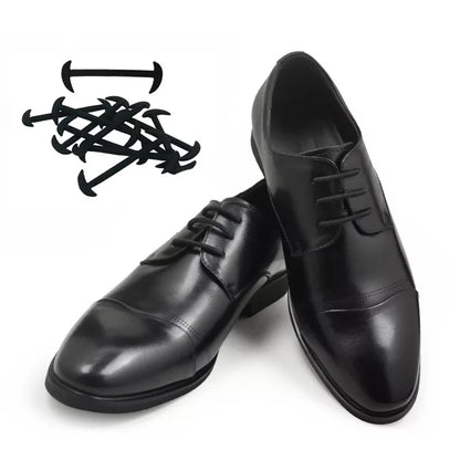 12pcs/set Leather Silicone Shoelace for Sneakers Shoes lace Lazy No Tie Shoelaces Elastic Shoe Lace Suitable for Unisex laces