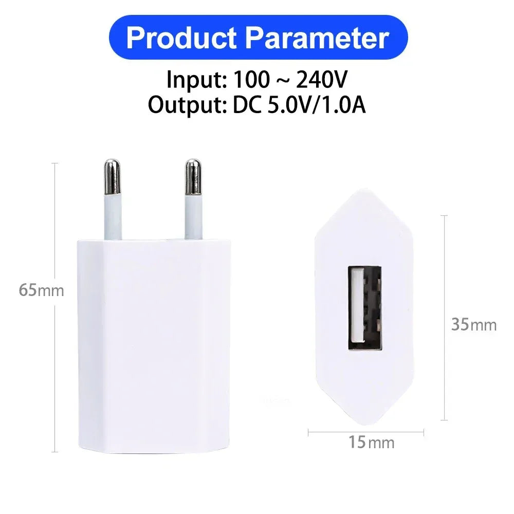 5V/1A Mini EU Plug Charger USB Mobile Phones Charger USB-C Quick Charger Wall Power Adapter Chargers For iPhone Samsung Xiaomi