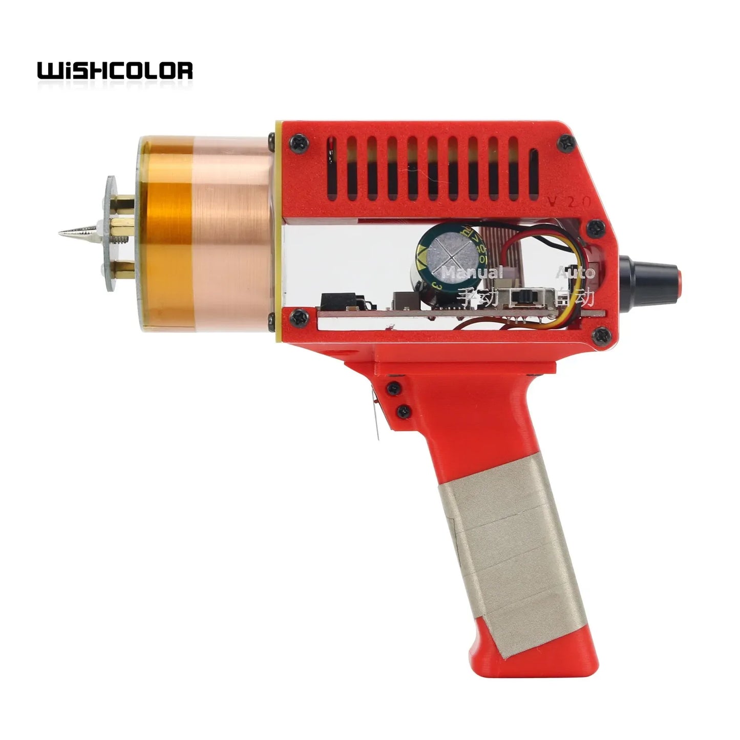 Wishcolor Handheld Tesla Coil Rechargeable Solid State Tesla Coil Manual & Automatic Modes with Yellow Shell