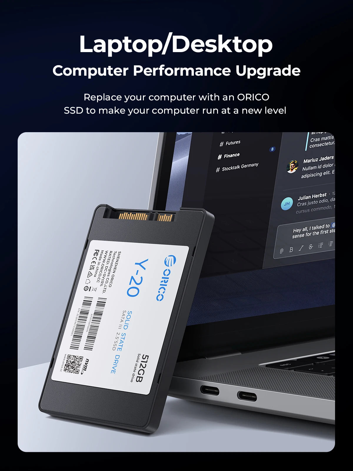 ORICO 1TB SATA SSD 2.5 Inch Internal Solid State Drive up to 500MB/s SATA III 6Gbps Desktop Laptop NAS DIY External Drive Y20