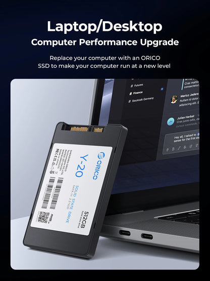 ORICO 1TB SATA SSD 2.5 Inch Internal Solid State Drive up to 500MB/s SATA III 6Gbps Desktop Laptop NAS DIY External Drive Y20