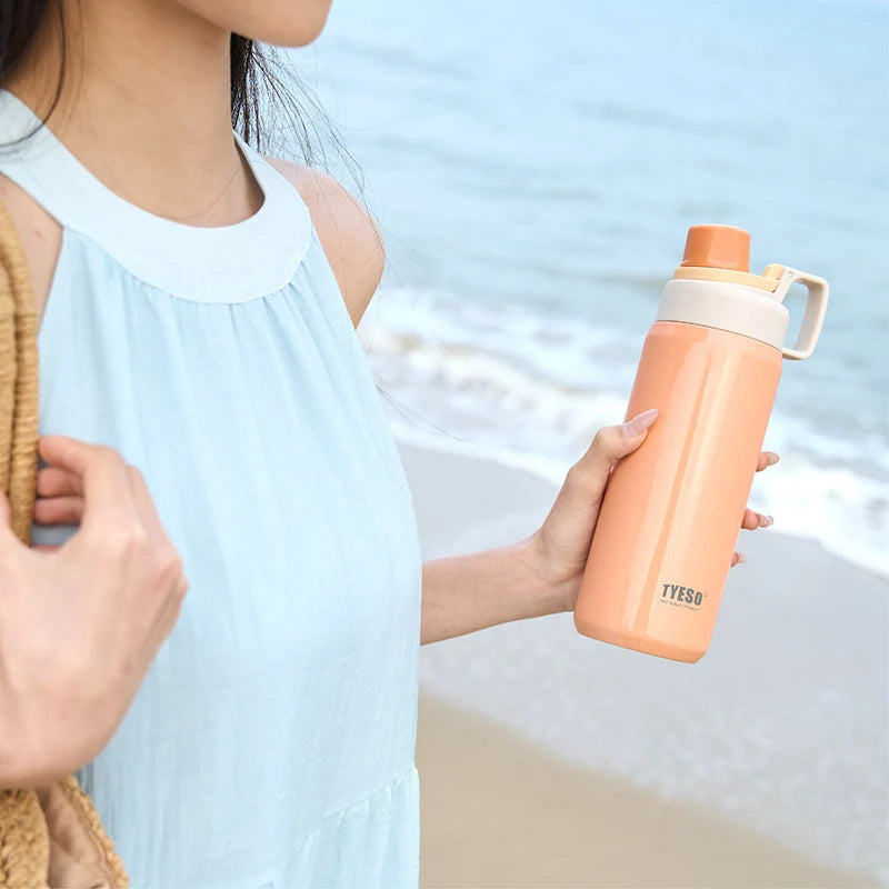 Tyeso Vacuum Flask for Men Women Stainless Steel Outdoor Water Bottles for Cycling Hiking 750ml 900ml Portable Water Bottle