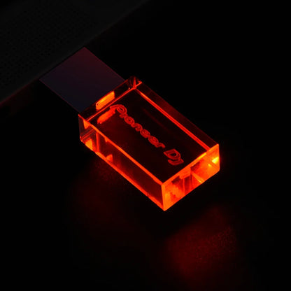 Pioneer DJ logo LED lights Crystal USB Flash Drive 128GB Gold Lid Pendrive 64GB  Memory Stick 32GB Real Capacity U Disk 16GB